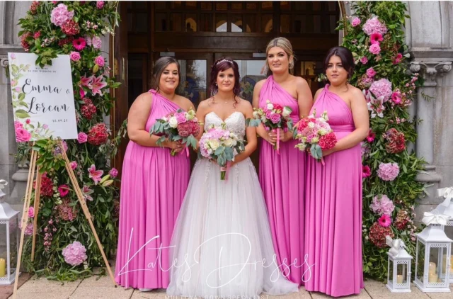 Raspberry romance in full bloom 🍓🫐🍓

Our signature multiway dresses styled with a twisty one-shoulder for a bold, elegant look — paired with vibrant bouquets to bring the summer vibes to life!

Perfect for bridesmaids who want comfort, style, and a splash of colour.

Shop the look at www.katesdresses.co.uk

#BridesmaidGoals #MultiwayDress #RaspberryDresses #WeddingStyle #KateBridesmaids #katesdresses #SummerWeddingInspo